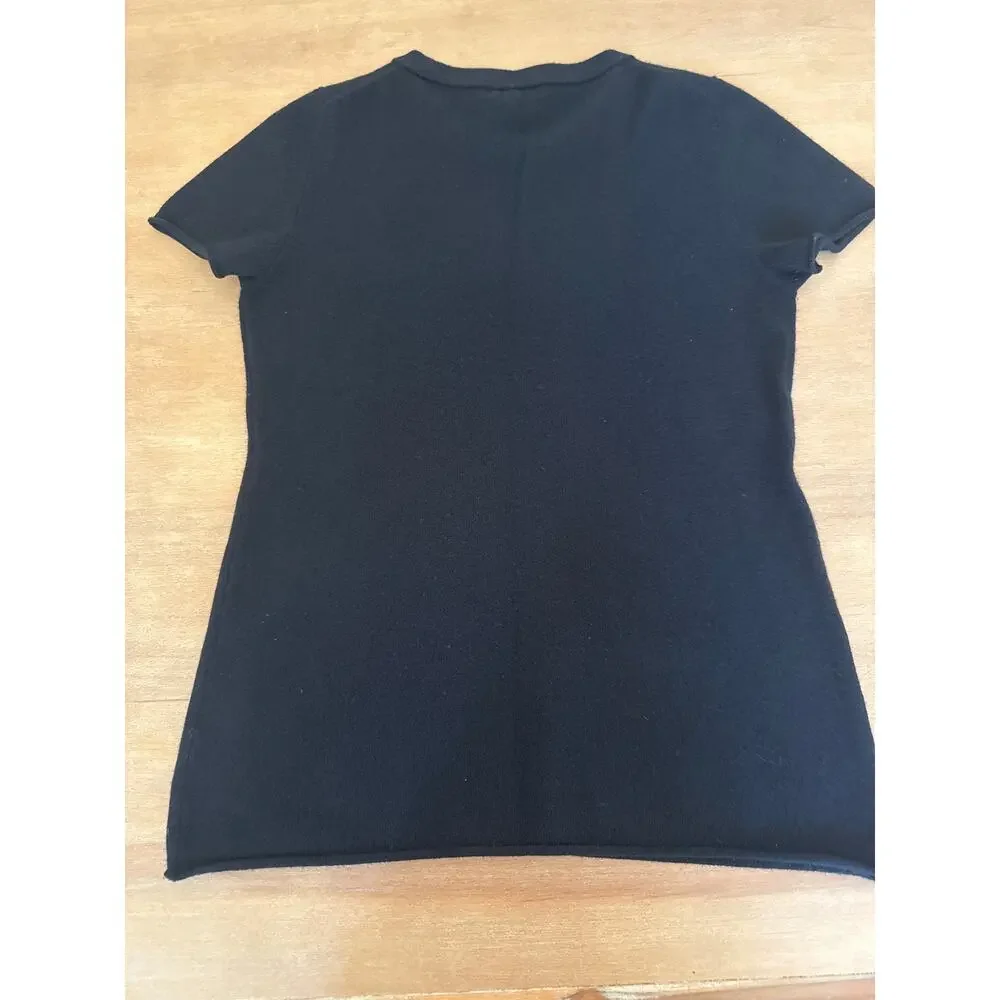J. crew 100% Cashmere Women’s Medium Short Sleeve sweater Black